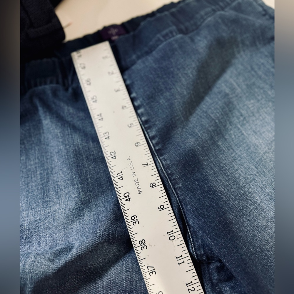 NYDJ Pull-On Jeans Straight Leg Fit Stretch Dark Wash High-Rise Denim SZ 16W - Picture 12 of 15